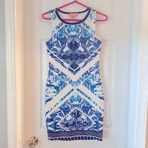 Peachpuff tribal print body on mini dress